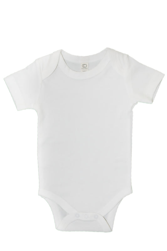 Organic Cotton Short Sleeve Bodysuit 'White'