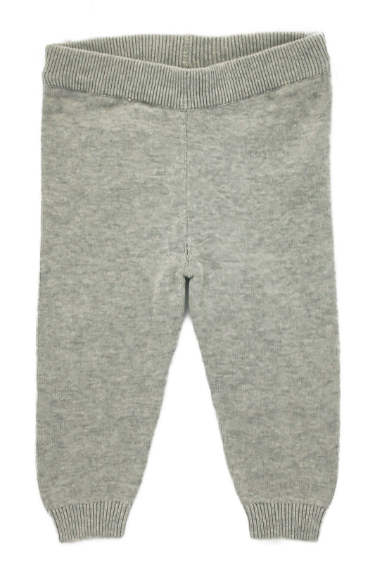 Organic Cotton Sweater Knit Pants 'Heather Grey'