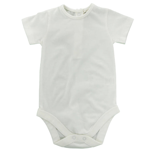 Organic Cotton Short Sleeve Bodysuit Onesie 'Soft White'