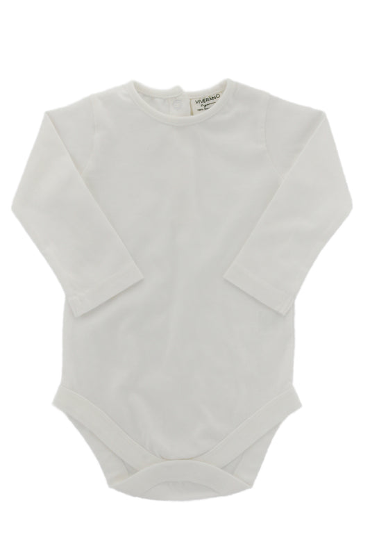 Organic Cotton Long Sleeve Bodysuit 'Soft White'