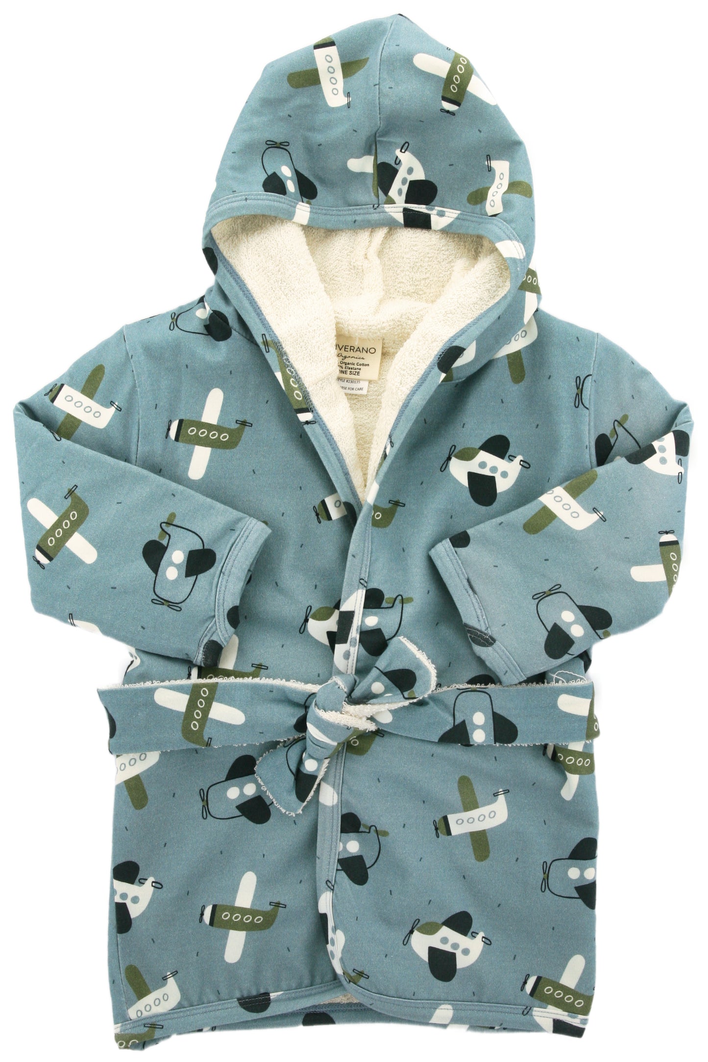 Organic Cotton Airplane Hooded Bathrobe