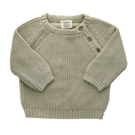 Organic Cotton Chunky Knit Sweater 'Stone'