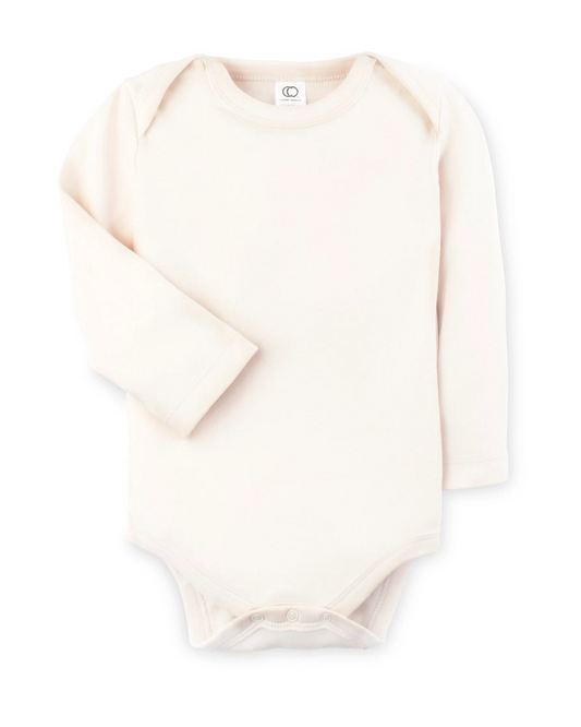 Organic Cotton Long Sleeve Bodysuit 'Natural'