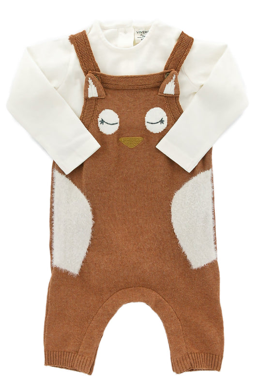 Organic Cotton 'Owl' Overall + Bodysuit Set