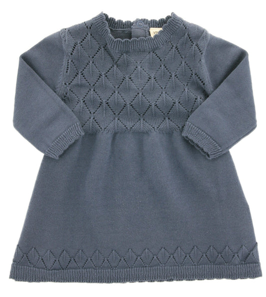 Organic Cotton Sweater Dress 'Dusty Blue'