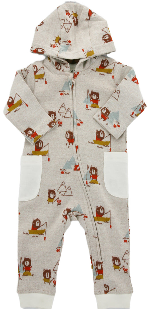 Organic Cotton 'Camping Bear & Fox' Romper