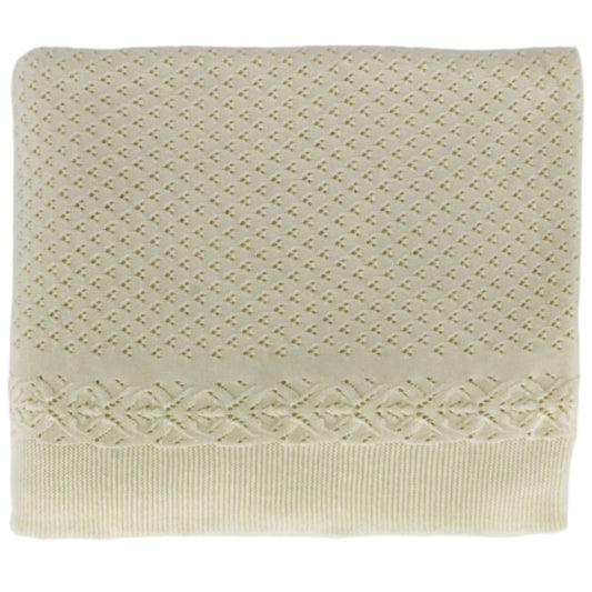 Organic Cotton Cream Knit Blanket