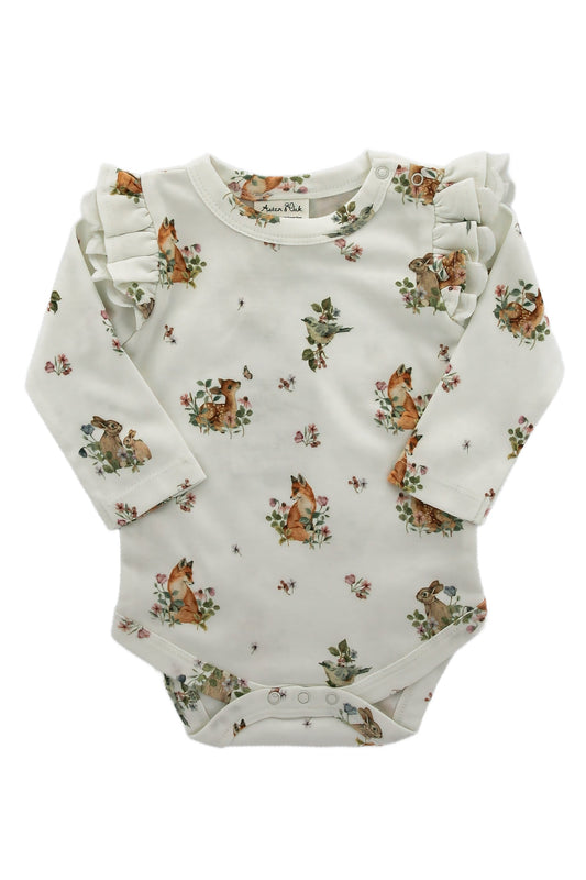 Organic Cotton 'Vintage Meadow' Flutter Onesie