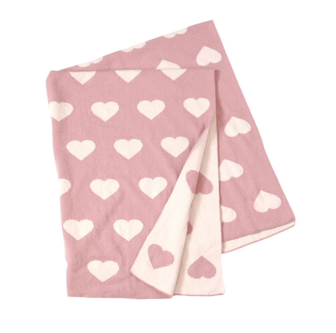 Organic Cotton 'Hearts' Blanket