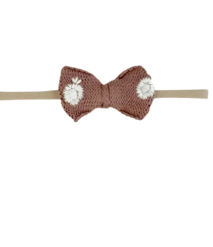 Organic Cotton Bow Headband 'Apple Spice'