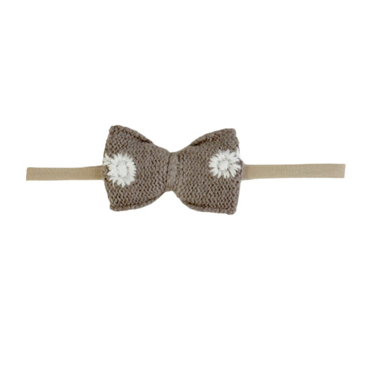 Organic Cotton Bow Headband 'Cafe Latte'