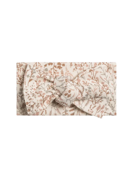 Organic Cotton Bow Headband 'Marine Floral'