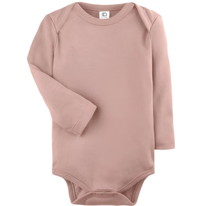 Organic Cotton Long Sleeve Bodysuit 'Blush'