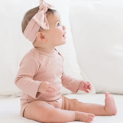 Organic Cotton Long Sleeve Bodysuit 'Blush'