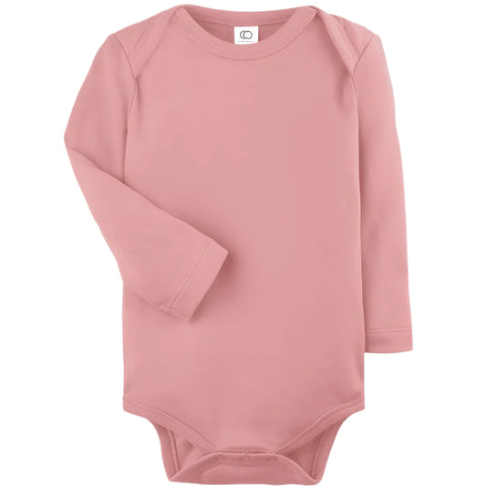 Organic Cotton Long Sleeve Bodysuit 'Rose'