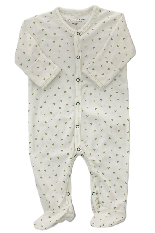 Organic Cotton Snap Front Footie 'Hearts'