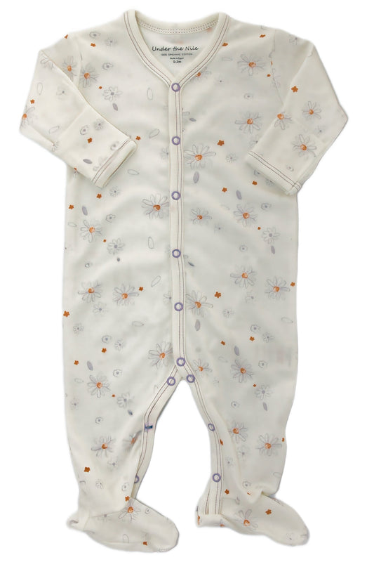 Organic Cotton Snap Front Footie 'Cherry Picking'