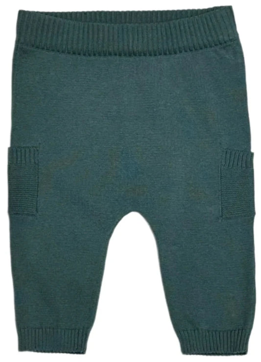 Organic Cotton Side Pocket Sweater Pants 'Teal Blue'