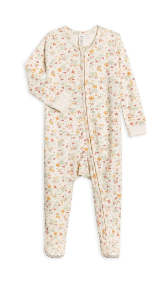 Organic Cotton Kimono Infant Gown 'Bianca Floral'