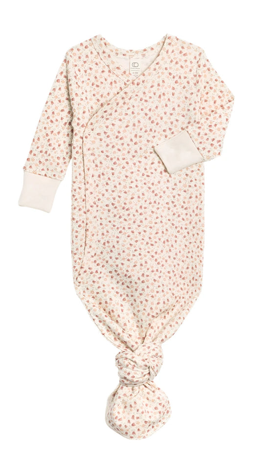 Organic Cotton Kimono Infant Gown 'Joy Floral Berry'