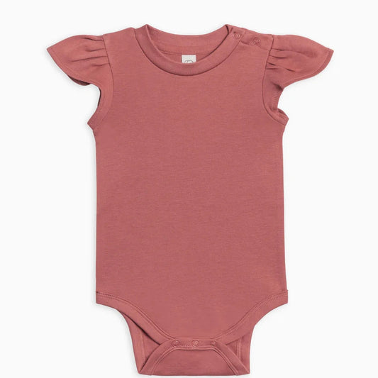 Organic Cotton Short Sleeve Bodysuit 'Berry'